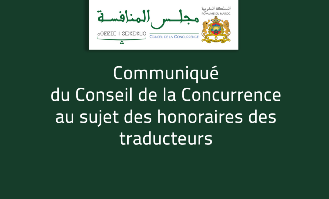 Communiqué du Conseil de la Concurrence  au sujet des honoraires des traducteurs